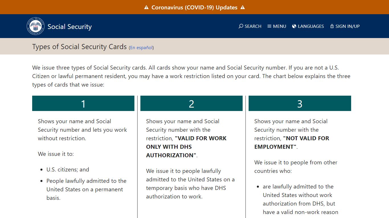 Types of Social Security Cards | SSA